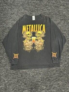 Vintage Metallica Pushead Black Long Sleeve Skull Band T Shirt 2000s Size XXL